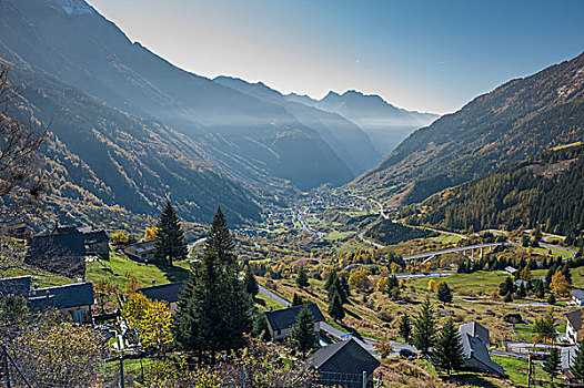 山谷,阿尔卑斯山,瑞士,欧洲