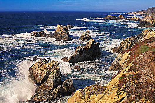 美国,加利福尼亚,岩石,海岸线,太平洋