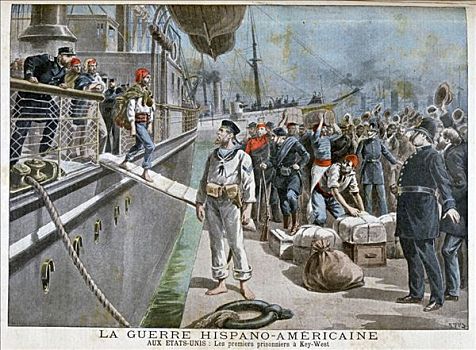 西班牙,犯人,到达,战争,1898年,艺术家