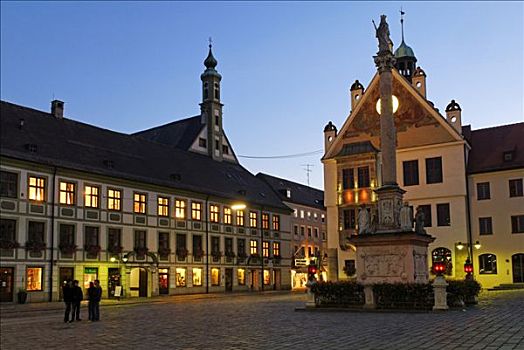 玛利亚广场,历史名城,中心,上巴伐利亚,德国,欧洲