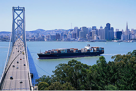 奥克兰湾大桥,旧金山,加利福尼亚,美国