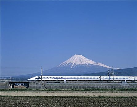 富士山,子弹头列车,新干线,本州,日本