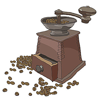 咖啡研磨机,新鲜,咖啡豆