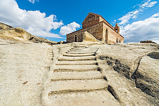 楼梯,10世纪,基督教,大教堂,洞穴,城市,要塞,戈里,地区,乔治亚,亚洲