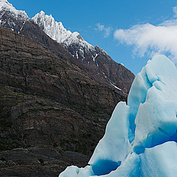 风景,冰山,山,格里冰河,灰色,湖,托雷德裴恩国家公园,巴塔哥尼亚,智利