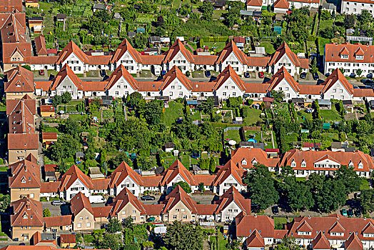 航拍,住宅区,房子,鲁尔区,北莱茵威斯特伐利亚,德国,欧洲