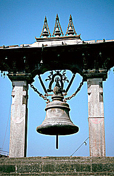 寺庙大钟,帕坦,加德满都山谷,尼泊尔