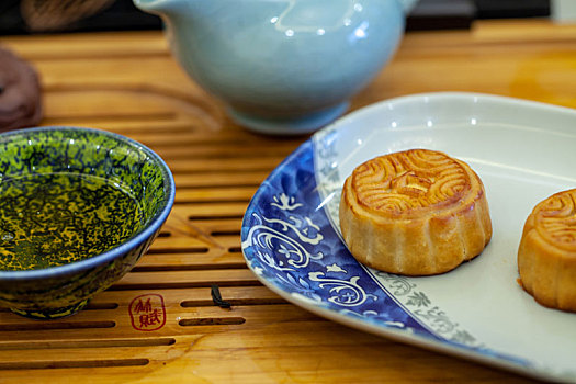 中国传统节日中秋节美食月饼特写