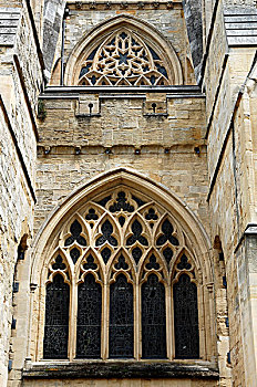 哥特式,花饰,埃克塞特,大教堂,13世纪,侧面视角,德文郡,英格兰,英国,欧洲