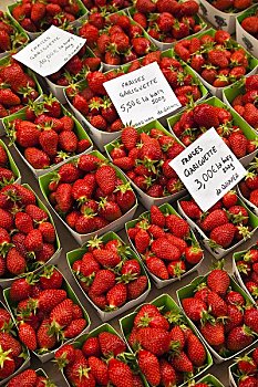 草莓,市场,坎佩尔,菲尼斯泰尔,布列塔尼半岛,法国