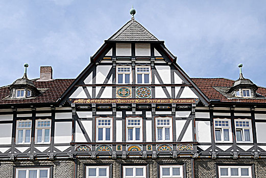 半木结构,房子,戈斯拉尔,下萨克森,德国,欧洲