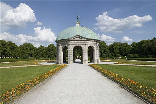 宫廷花园,院子,花园,亭子,女神,慕尼黑,巴伐利亚,德国