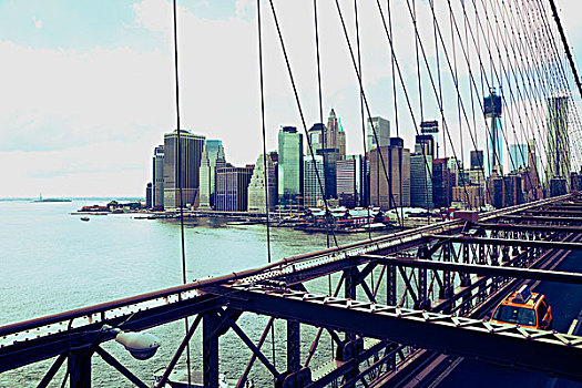 纽约,北美,建筑,桥,布鲁克林大桥