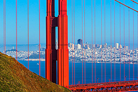 旧金山,金门大桥,线缆,加利福尼亚