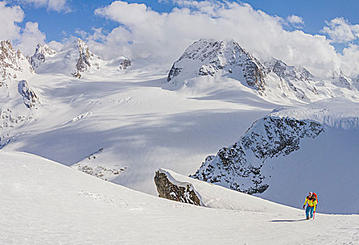滑雪,旅游,瑞士,山,虚光照