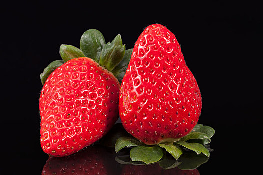 新鲜水果,红色,草莓,隔绝,黑色背景,背景