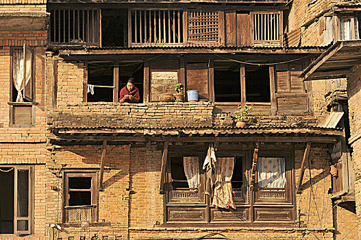 尼泊尔,加德满都,老建筑
