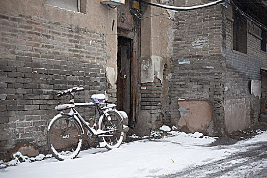 北京雪景胡同