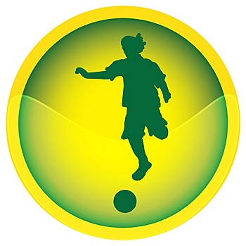 足球,绿色,金色,插画