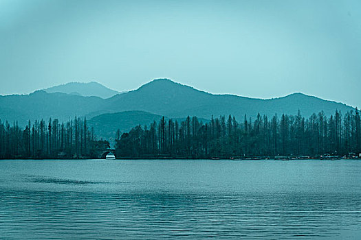 西湖,山脉,背景