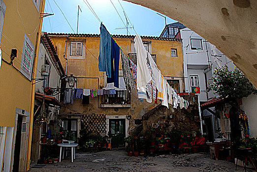 洗,院落,里斯本,葡萄牙
