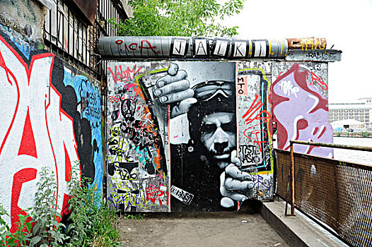 街道,艺术,涂鸦,河边,柏林,德国,欧洲
