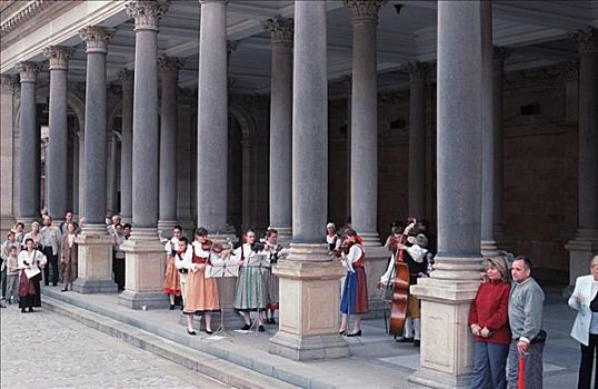 柱廊,民俗,卡罗维发利,波希米亚,捷克共和国