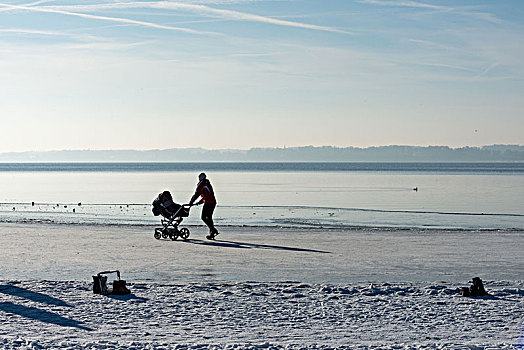 基姆湖,冬天,齐姆高,巴伐利亚