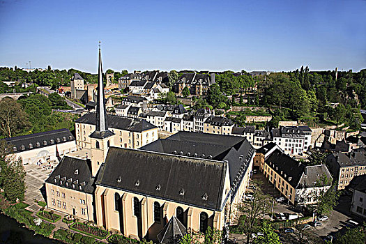 卢森堡,航拍,教堂