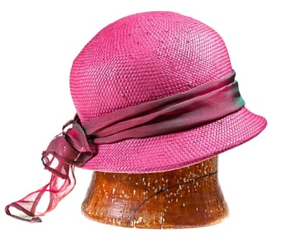 女人,稻草,粉色,帽子
