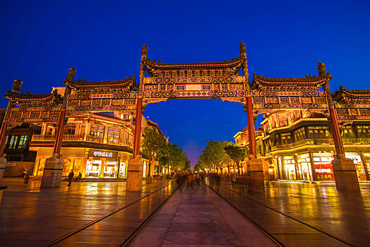 北京前门大街正阳门夜景