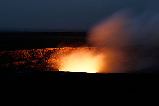 发光,夜晚,夏威夷火山国家公园,夏威夷大岛,夏威夷,美国