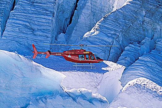 红色,直升飞机,边远地区,海岸,山峦,不列颠哥伦比亚省,加拿大