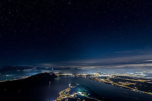 琉森湖,夜晚