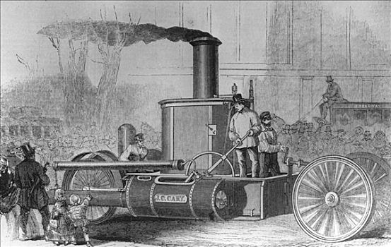 蒸汽,消防车,纽约,美国,1858年
