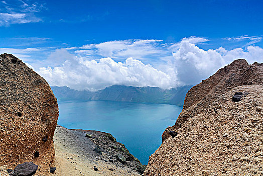 长白山天池火山口自然景观