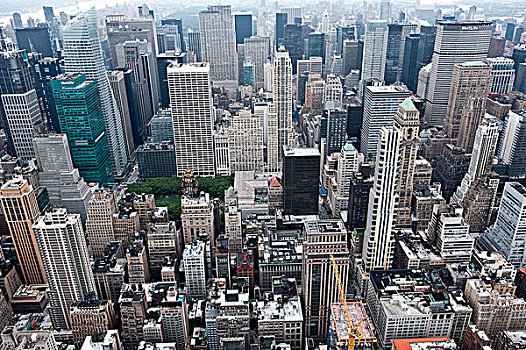 帝国大厦,北方,曼哈顿,中间,右边,高处,纽约,美国,北美