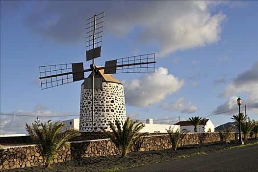 风车,三个,富埃特文图拉岛,加纳利群岛,西班牙,欧洲