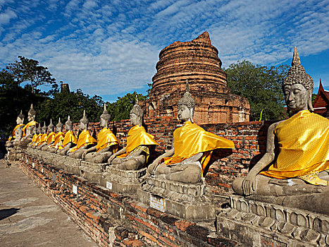 佛像,正面,中心,佛塔,寺院,泰国,亚洲