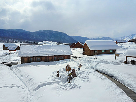 冬季小镇雪景