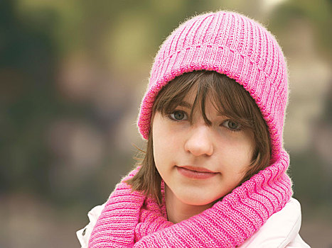女孩,粉色,羊毛帽,头像