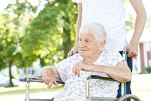 老年,女人,轮椅