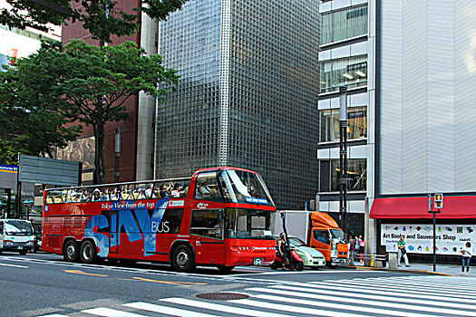东京的旅游双层观光车