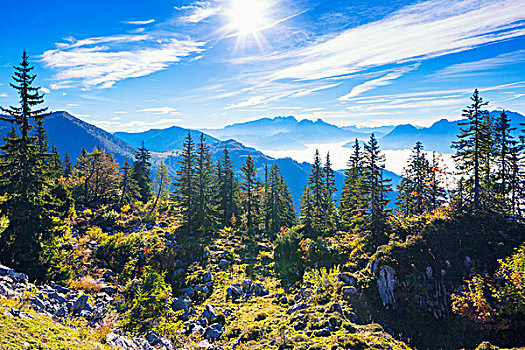 山色,高处,萨尔茨堡州,奥地利