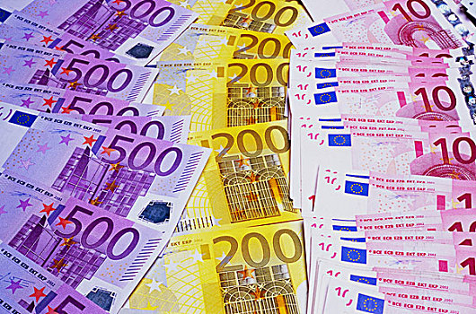 钞票,欧元,价值,不同,特写,序列,钱,外表,成串,货币,货币单位,支付方式,欧洲,背景,静物,招待
