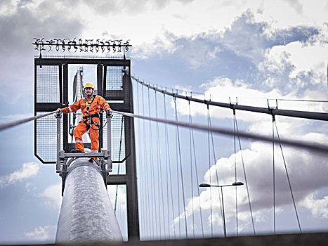 桥,工作,线缆,吊桥,英国,时间