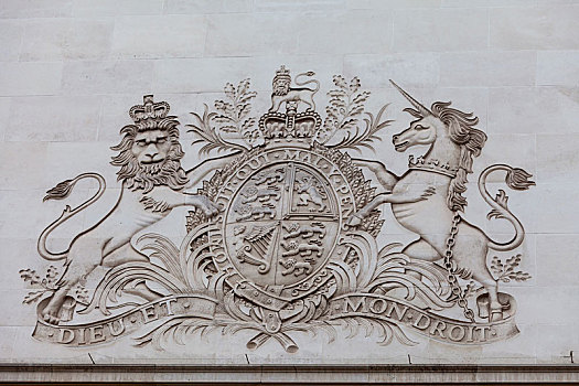皇家,盾徽,英国,浅浮雕,建筑,伦敦