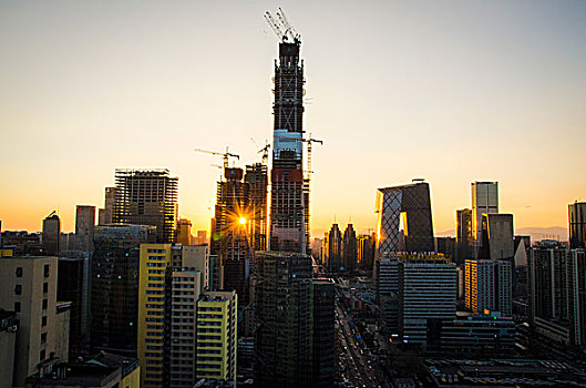 北京城市夜景-国贸