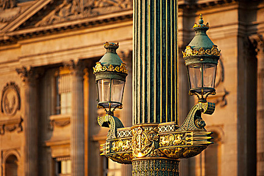 阳光,华丽,路灯柱,地点,协和飞机,巴黎,法国