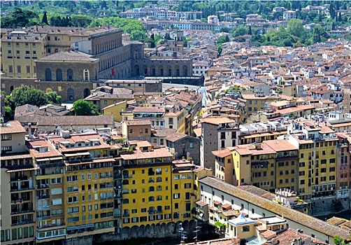 城市,佛罗伦萨,风景,俯视